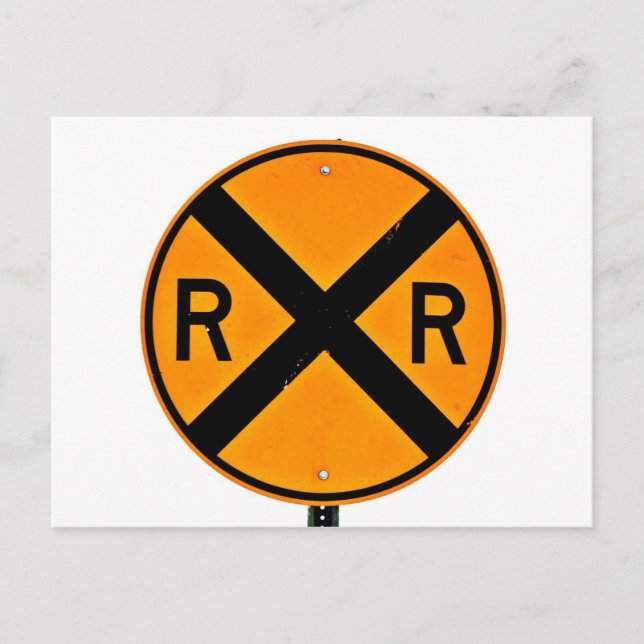 Railroad Crossing Sign Postcard (Front)