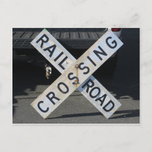 Railroad Crossing Sign Postcard