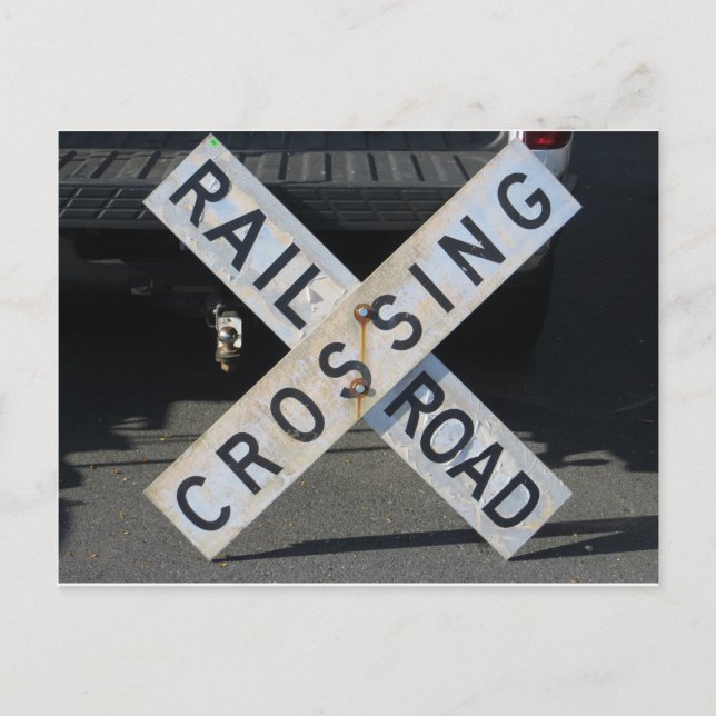 Railroad Crossing Sign Postcard (Front)