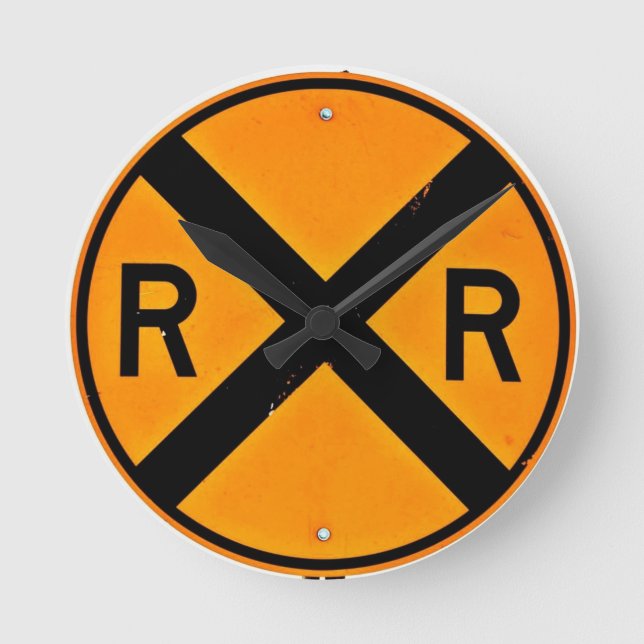 Railroad Crossing Sign Wall Clock (Front)