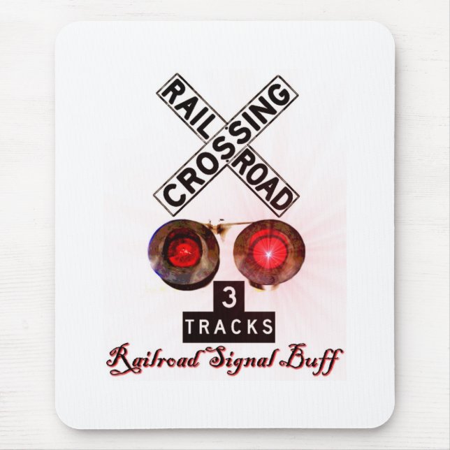 Railroad Crossing Signal Buff Mouse Pad (Front)