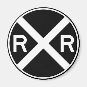Railroad Crossing Warning Street Sign Train Magnet