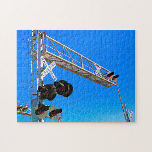 Railroad Crossing With Left Side Cantilever Jigsaw Puzzle