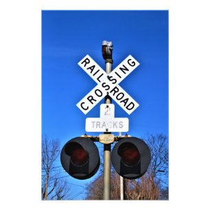 Railroad Crossing With Mechanical Bell Photo Print