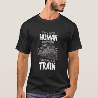 Railroad Human Train Costume Locomotive Engineer R T-Shirt