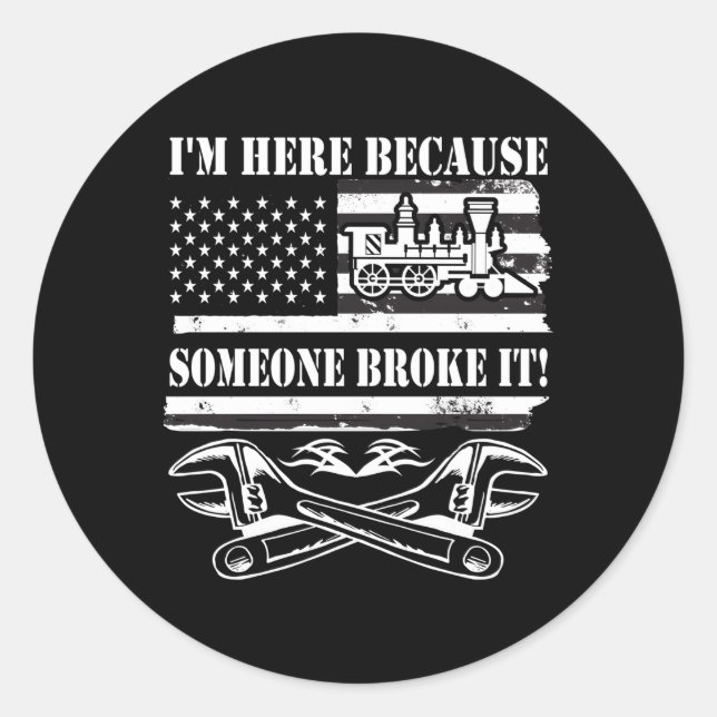 Railroad Mechanic For Classic Round Sticker (Front)