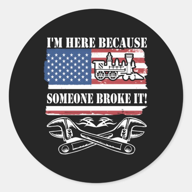 Railroad Mechanic For Classic Round Sticker (Front)