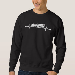 Railroad Model Train Locomotive Train Heartbeat Sweatshirt