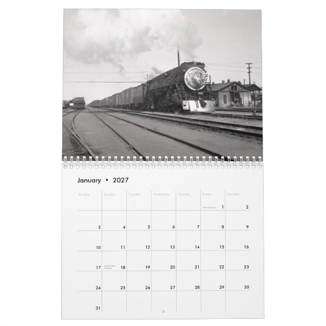 Railroad Photographs by Alden Armstrong Calendar (Jan 2027)