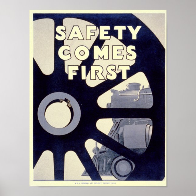 Railroad Safety Comes First Vintage Poster (Front)