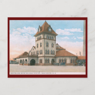 Railroad Station, Manchester, NH Vintage Postcard