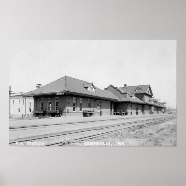Railroad Station View Poster (Front)
