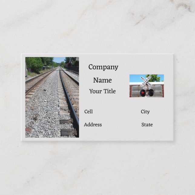 Railroad straight tracks  business card (Front)
