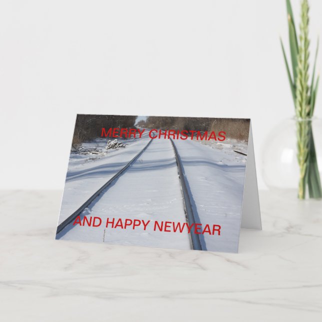 RAILROAD TRACK CHRISTMAS Card (Front)