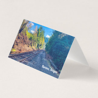 Railroad tracks in Florence, Oregon Folded Card