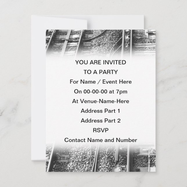 Railroad Tracks Picture. Invitation (Front)