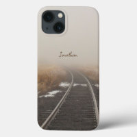 Railroad Tracks Winter Fog Personalized
