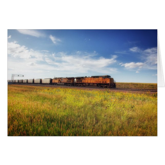 Railroad Train Montana Countryside Photo Note (Front Horizontal)