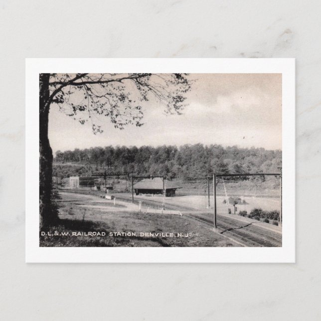 Railroad Train Station, Denville, NJ Vintage Postcard (Front)