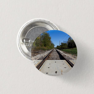 Railroad Train Tracks Photo 1 Inch Round Button