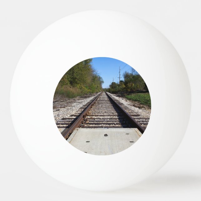 Railroad Train Tracks Photo Ping Pong Ball (Front)