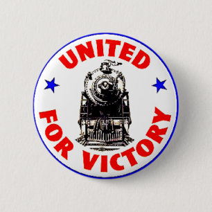 Railroads United For War Effort 1940 2 Inch Round Button