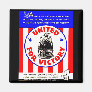 Railroads United For War Effort 1940 Magnets