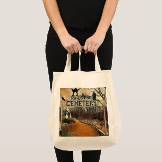Rail's End Cemetary Grocery Tote Bag