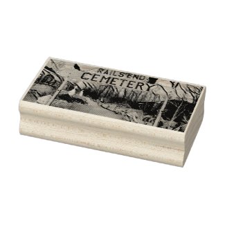 Rail's End Cemetary Wood Art Stamp