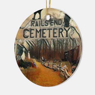 Rail's End Round Ceramic Ornament