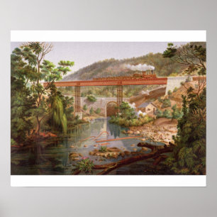 Railway Bridge at Atoyac, from 'Album of the Mexic Poster