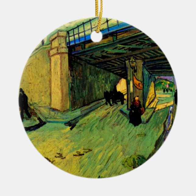 Railway Bridge over Montmajour by Vincent van Gogh Ceramic Ornament (Front)