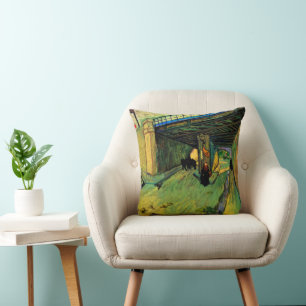 Railway Bridge over Montmajour by Vincent van Gogh Throw Pillow