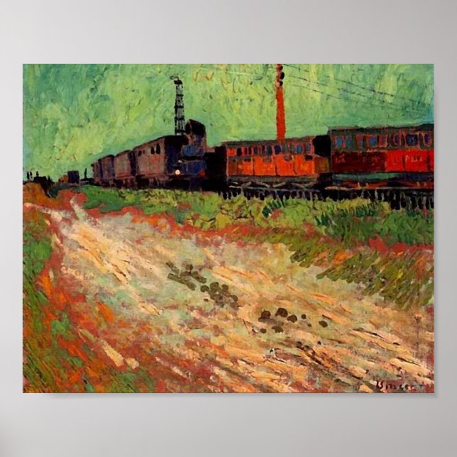 Railway Carriages (F466) Van Gogh Fine Art Poster (Front)