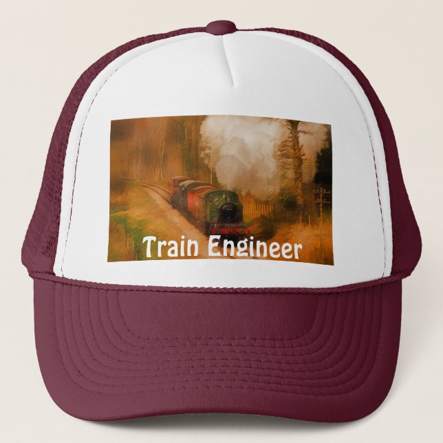 Railway Enthusiast Steam Train Engineer Hat Series (Front)
