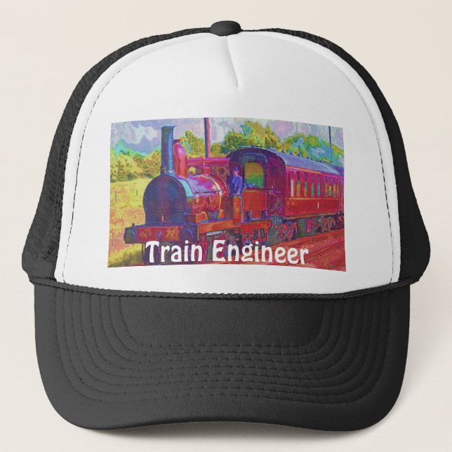 Railway Enthusiast Steam Train Engineer Hat Series (Front)