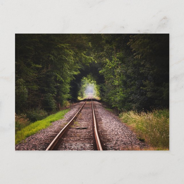 Railway green beautiful scenery postcard (Front)