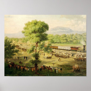 Railway in the Valley of Mexico, 1869 Poster