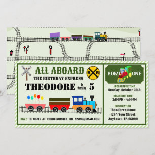 Railway Kids Trains & Tracks Birthday Invitation