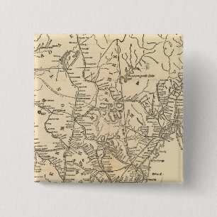 Railway map New England States 2 Inch Square Button