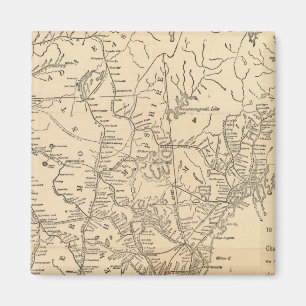 Railway map New England States Magnet