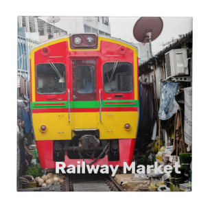 Railway Market Mae Klong Vintage Thailand Retro Tile