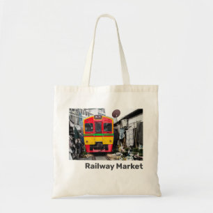 Railway Market Mae Klong Vintage Thailand Retro Tote Bag