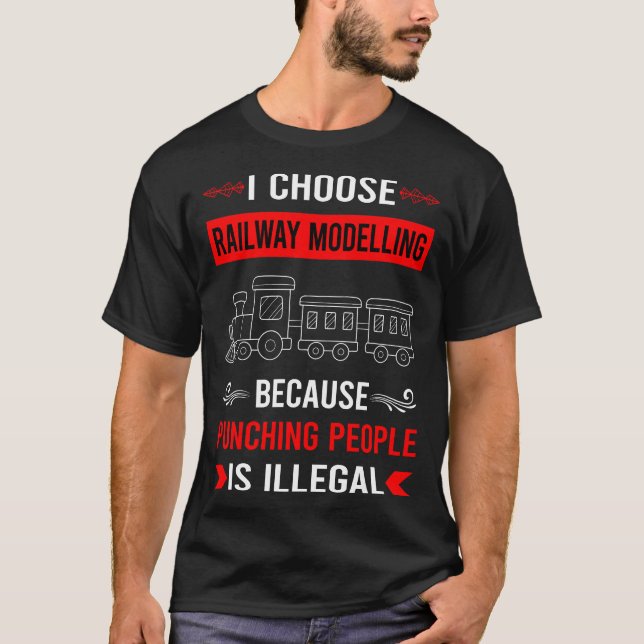 Railway Modelling Model Railroading Train Trains T-Shirt (Front)