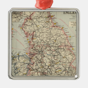 Railway, statistical England, Wales Metal Ornament