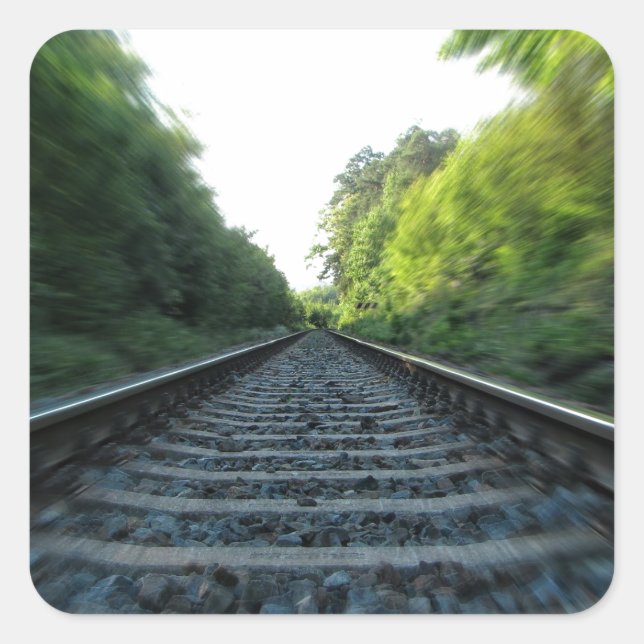 Railway Tracks Square Sticker (Front)