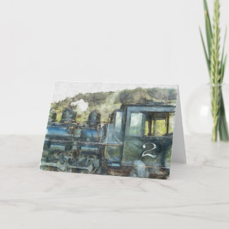 Railway Train Engine Art Card