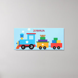 Railway Train Kids Wrapped Canvas Triptych Wall A