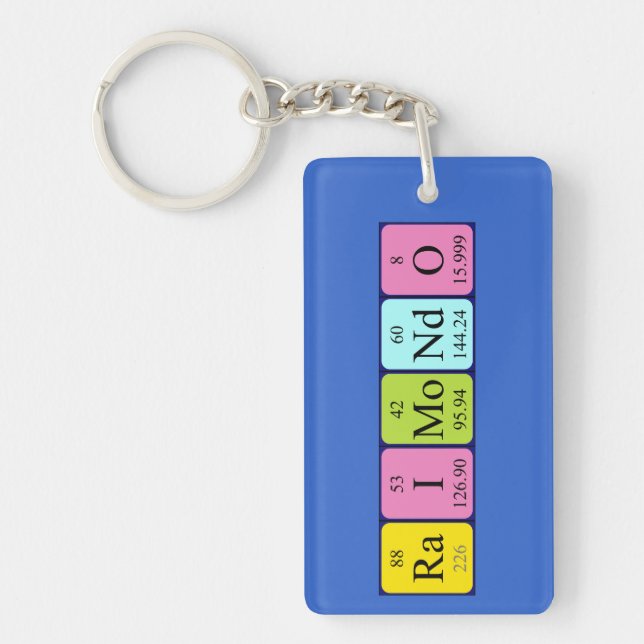 Raimondo periodic table name keyring (Front)