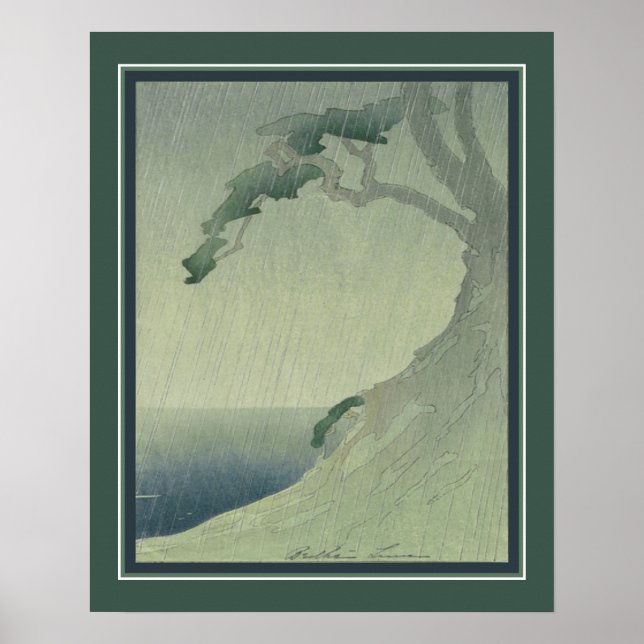 "Rain" 1905 Japanese Print by Bertha Lum (Front)